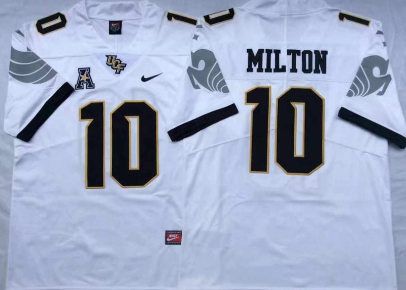 NCAA UCF Knights 10 Mckenzie Milton White College Football Men Jersey
