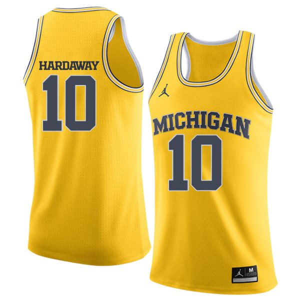 NCAA University of Michigan 10 Tim Hardaway Jr. Yellow College Basketball Men Jersey