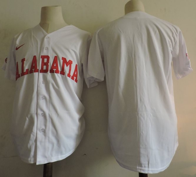 NCAA Alabama Crimson Tide WHITE Blank Men Jersey