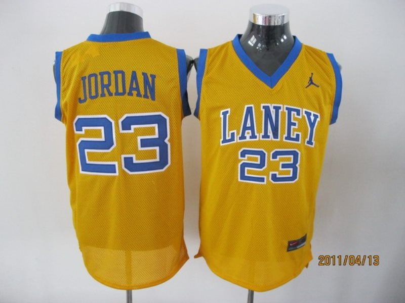 High School Laney Bucs 23 Jordan Yellow Classic Men Jersey