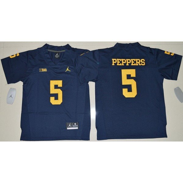 NCAA Michigan Wolverines 5 Jabrill Peppers Blue Limited Youth Jersey