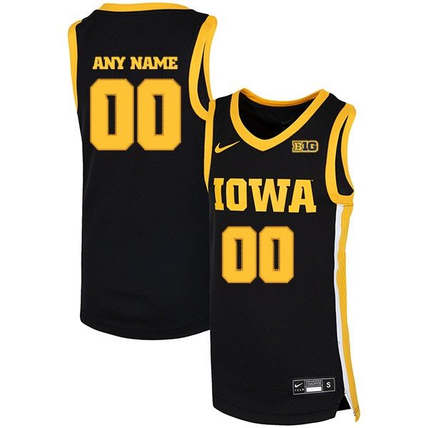 NCAA Iowa Hawkeyes Customized Black Nike College Men Jersey