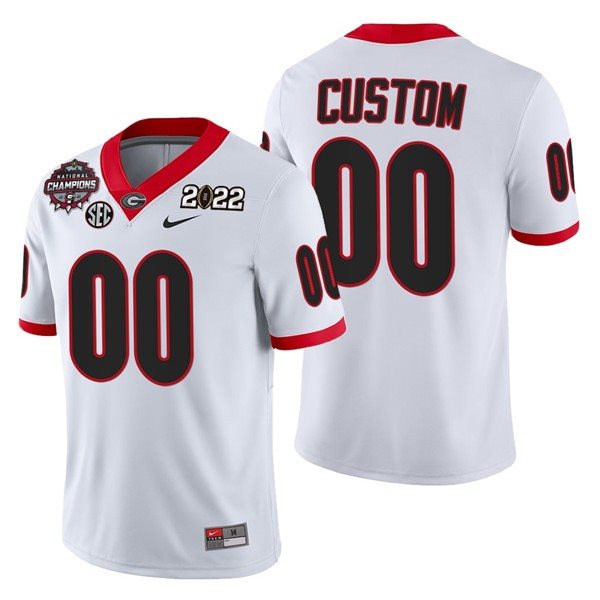 NCAA Georgia Bulldogs Customized 2021-22 National Champions White College Football Limited Men Jersey
