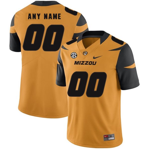 NCAA Missouri Tigers Customized Gold Nike College Football Men Jersey