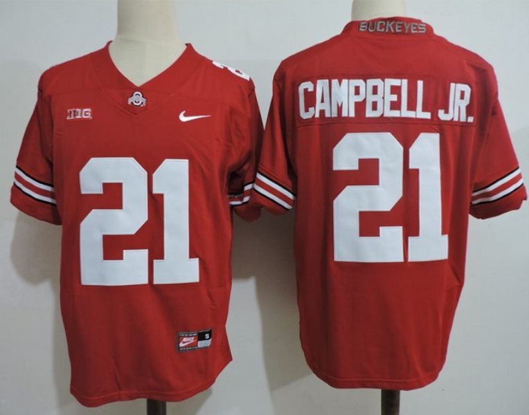 NCAA Ohio State Buckeyes 21 CAMPBELL JR. Red Men Jersey