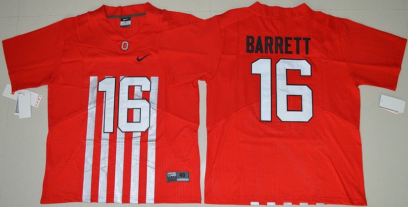 NCAA Ohio State Buckeyes 16 J. T. Barrett Red Football 2016-17 Elite Men Jersey