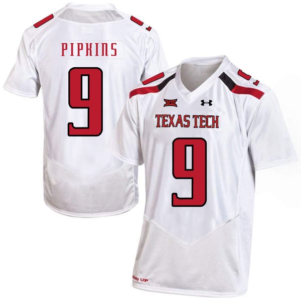 NCAA Texas Tech Red Raiders 9 Ondre Pipkins White College Football Men Jersey