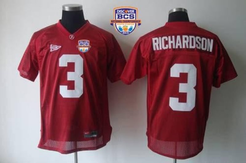 NCAA Alabama Crimson Tide 3 Trent Richardson Red 2013 BCS National Championship Men Jersey