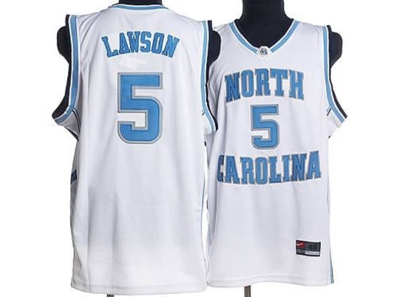 NCAA North Carolina Tar Heels 5 Ty Lawson White Men Jersey