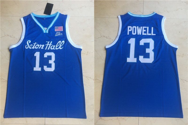 NCAA Seton Hall Pirates 13 Myles Powell Blue Nike College Basketball Men Jersey