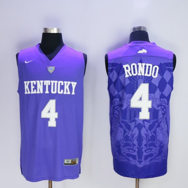 NCAA Kentucky Wildcats 4 Rajon Rondo Blue Basketball Men Jersey
