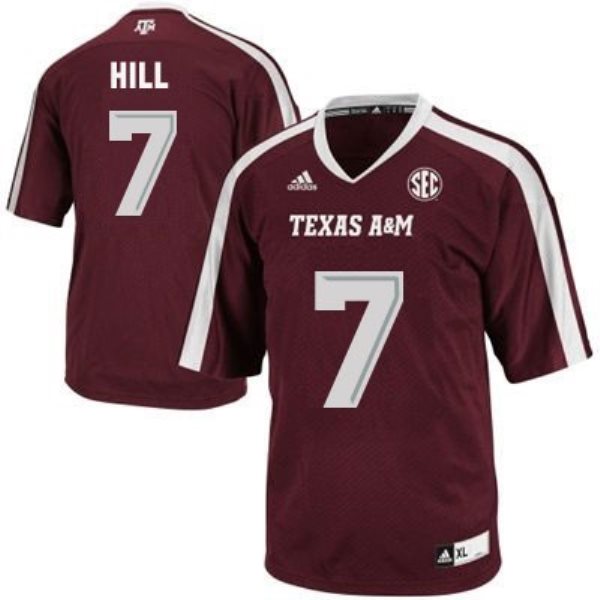 NCAA Texas A&M Aggies 7 Kenny Hill Red Men Football Jersey