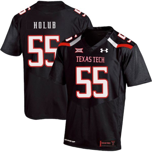NCAA Texas Tech Red Raiders 55 E.J. Holub Black College Football Men Jersey