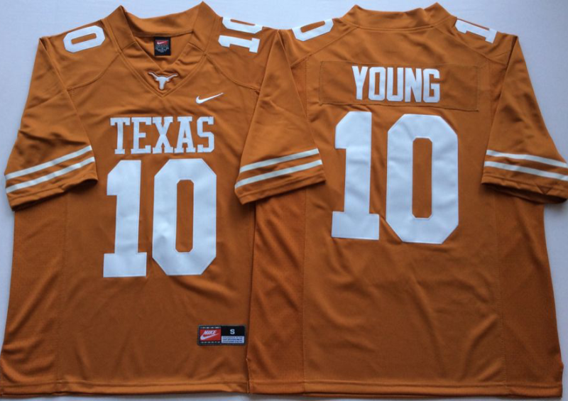 NCAA Texas Longhorns 10 Vince Young Orange Nike Men Jersey