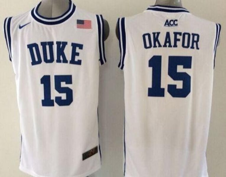NCAA Duke Blue Devils 15 Jahlil Okafor White Basketball New Men Jersey