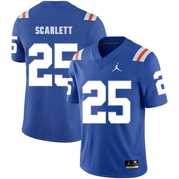 NCAA Florida Gators 25 Jordan Scarlett Blue Throwback College Football Men Jersey