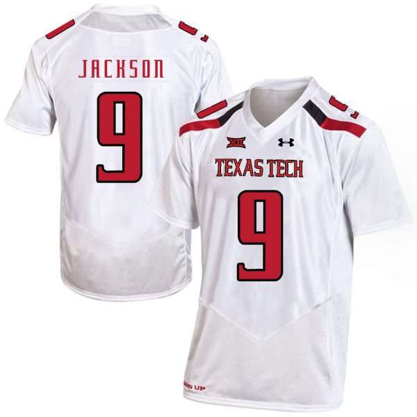 NCAA Texas Tech Red Raiders 9 Branden Jackson White College Football Men Jersey