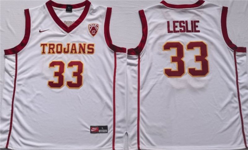 NCAA USC Trojans 33 Lisa Leslie White Men Jersey