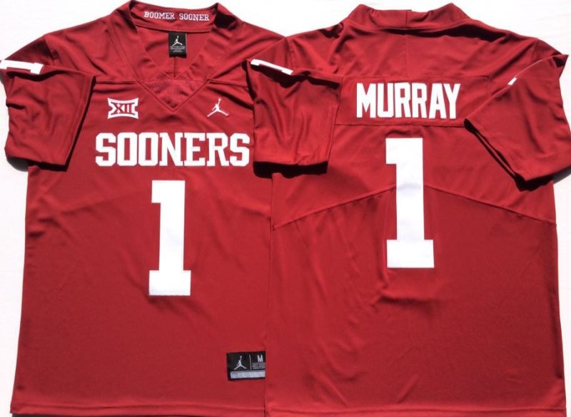 NCAA Oklahoma Sooners 1 Kyler Murray Red College Football Men Jersey