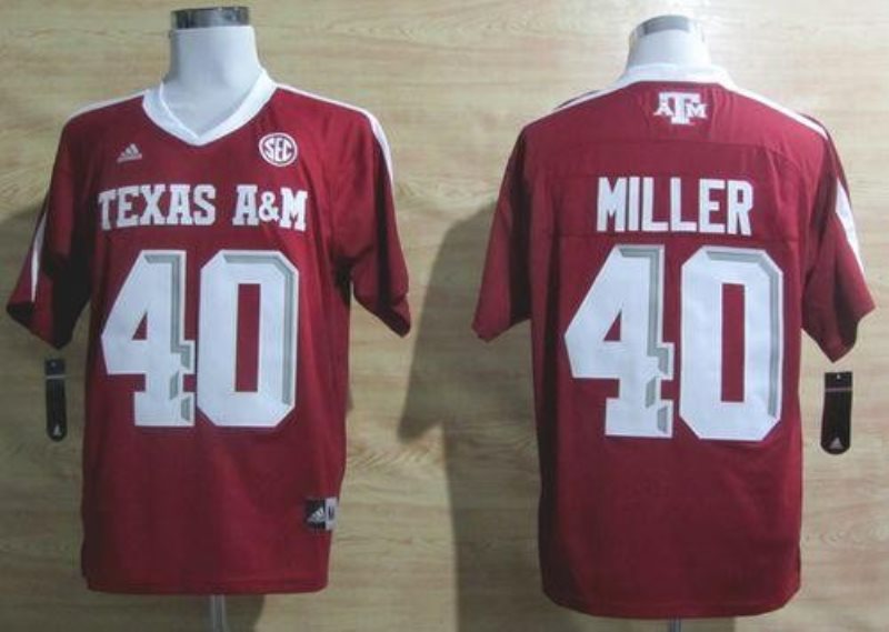 NCAA Texas A&M Aggies 40 Von Miller Red SEC Patch China Men Jersey