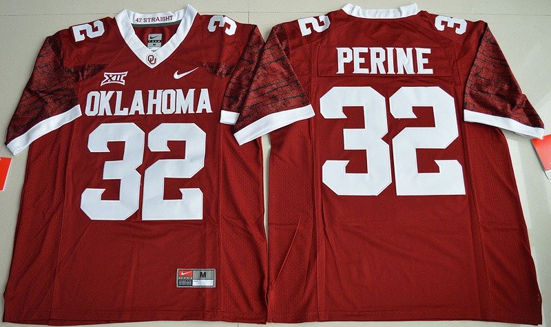 NCAA Oklahoma Sooners Samaje Perine 32 Crimson Limited Football Men Jersey