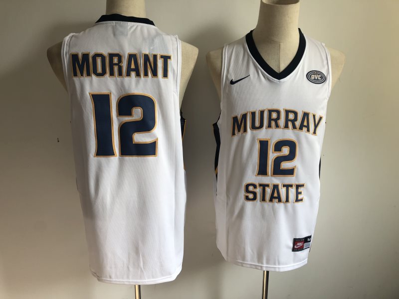 NCAA Murray State 12 Ja Morant Basketball White Men Jersey