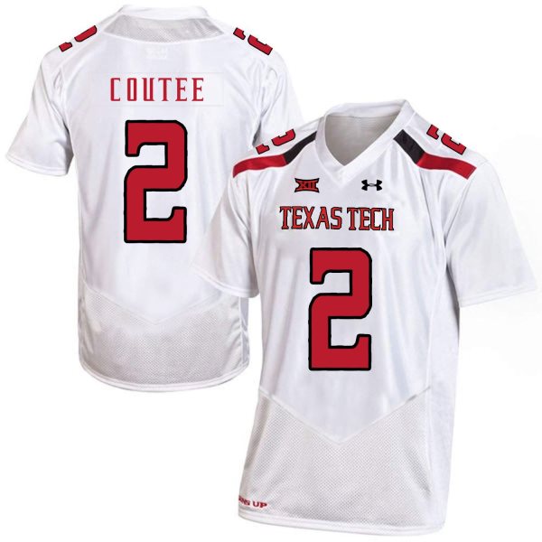 NCAA Texas Tech Red Raiders 2 Keke Coutee White College Football Men Jersey