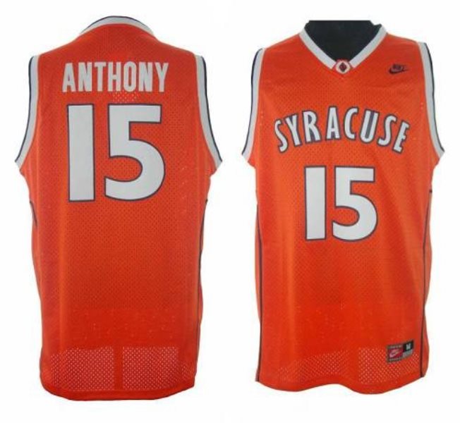 NCAA Syracuse Orange 15 Carmelo Anthony Orange Men Jersey