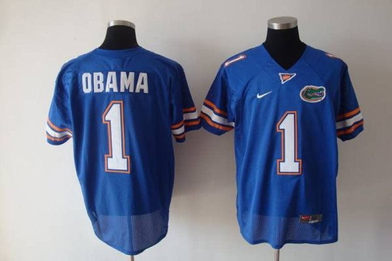 NCAA Florida Gators 1 Obama Blue Men Jersey