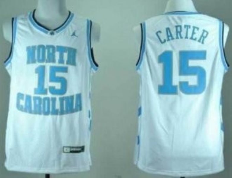 NCAA North Carolina Tar Heels 15 Vince Carter White Men Jersey