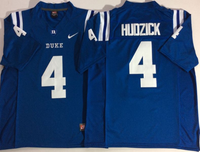 NCAA Duke Blue Devils 4 Myles Hudzick College Football Blue Men Jersey