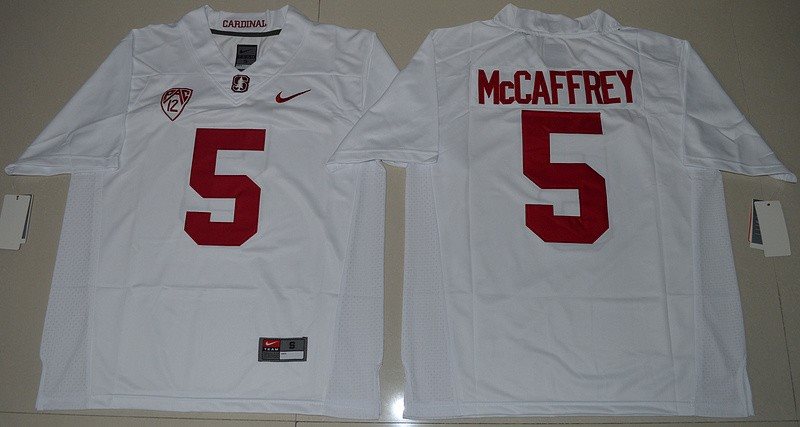 NCAA Stanford Cardinal 5 Christian McCaffrey White Football 2016 Limited Men Jersey