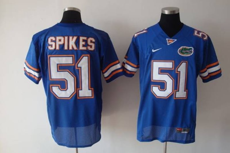NCAA Florida Gators 51 Brandon Spikes Blue Men Jersey