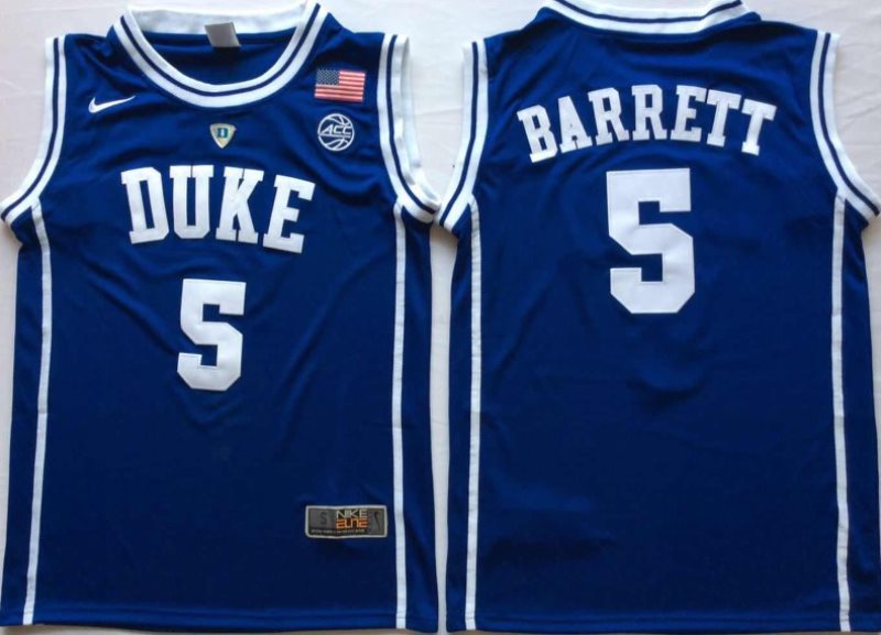 NCAA Duke Blue Devils 5 RJ Barrett Blue Nike College Basketball Men Jersey