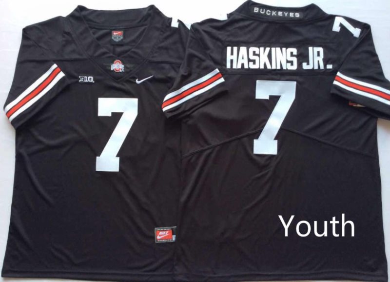 NCAA Buckeyes 7 Dwayne Haskins Jr Black Limited Youth Jersey
