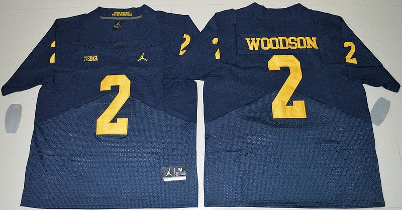 NCAA Michigan Wolverines 2 Charles Woodson Navy Blue Football 2016 Jordan Brand Elite Men Jersey