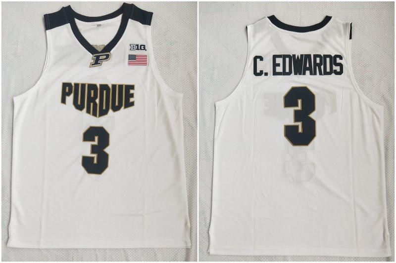 NCAA Purdue 3 Carsen Edwards White College Basketball Men Jersey