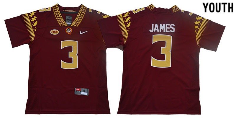 NCAA Florida State Seminoles 3 Derwin James Red College Football Youth Jersey