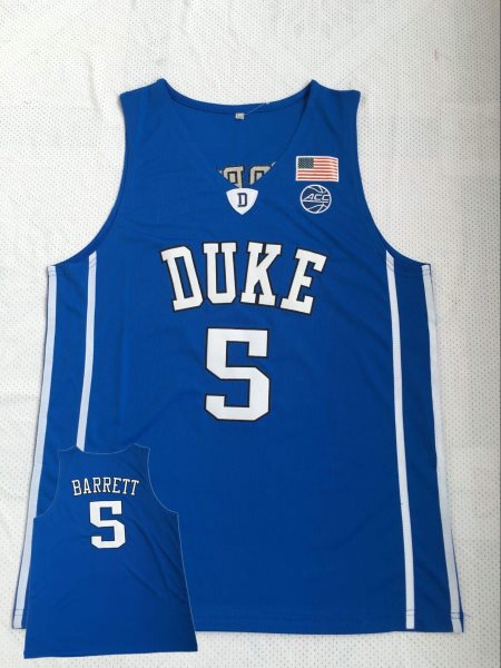 NCAA Duke Blue Devils 5 R.J. Barrett Blue College Basketball Men Jersey