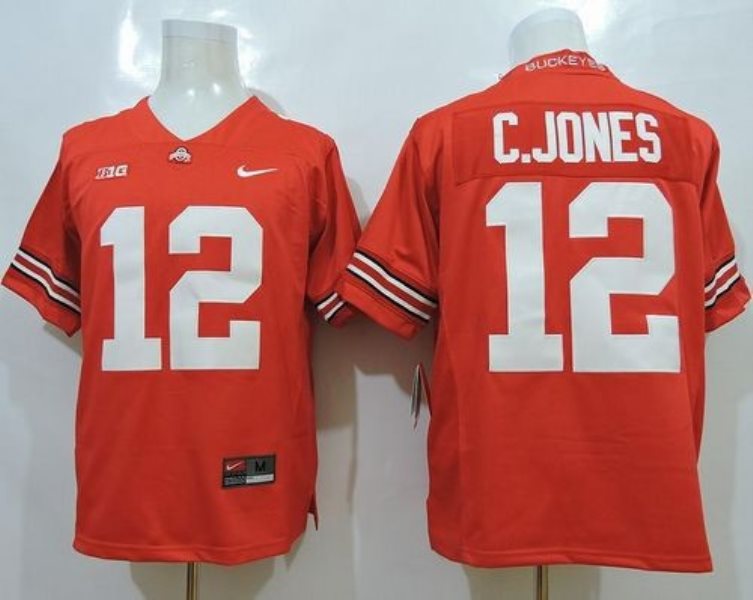 NCAA Ohio State Buckeyes 12 Cardale Jones Red Limited Men Jersey With Big Patch