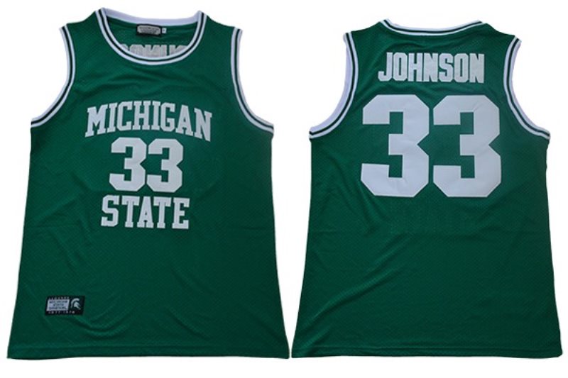 NCAA Michigan State Spartans 33 Magic Johnson Green College Basketball Men Jersey