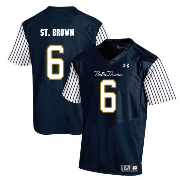 NCAA Notre Dame Fighting Irish 6 Equanimeous St. Brown Navy College Football Men Jersey
