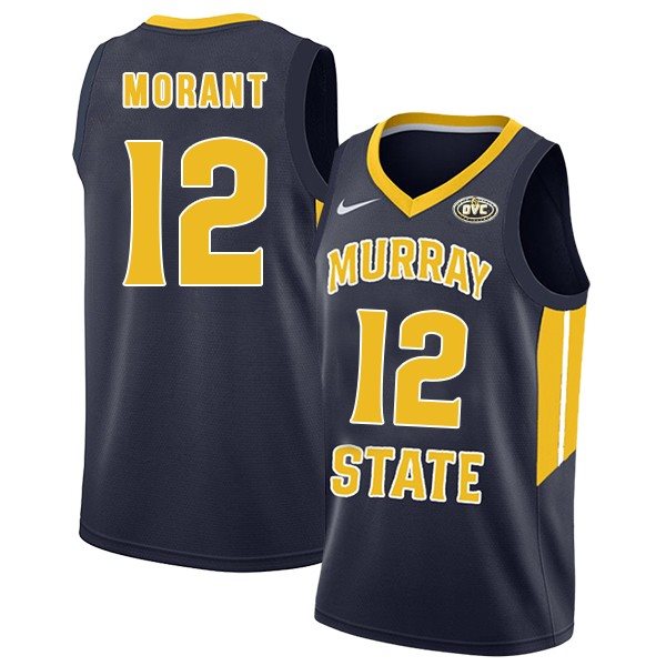 NCAA Murray State Racers 12 Ja Morant Navy College Basketball Men Jersey