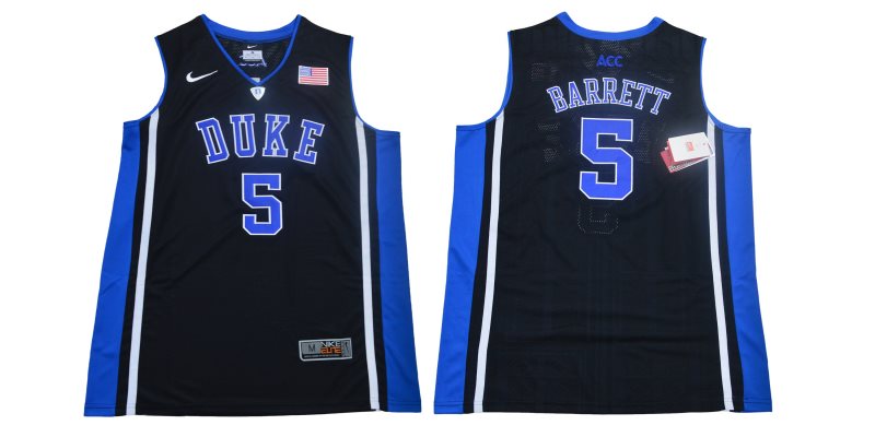 NCAA Duke Blue Devils 5 RJ Barrett Black Nike College Basketball Men Jersey
