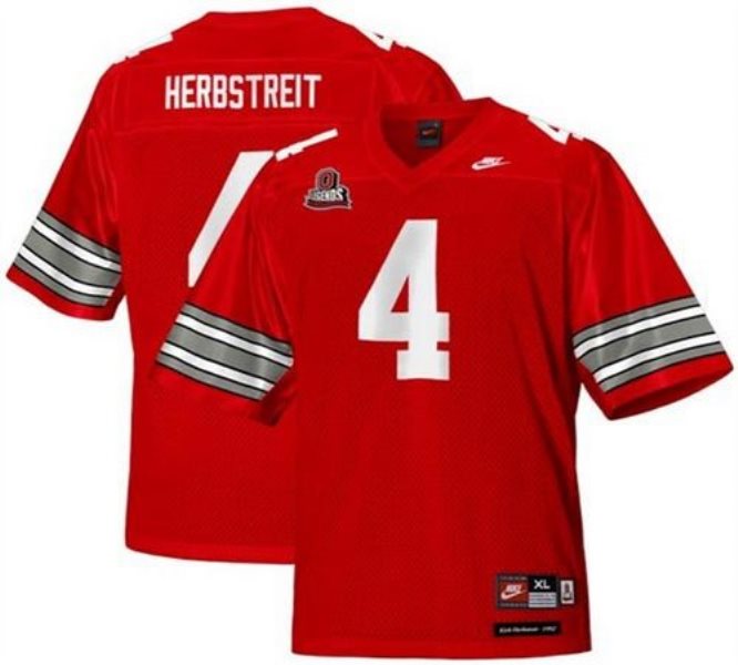 NCAA Ohio State Buckeyes 4 Kirk Herbstreit Red Legends of the Scarlet and Gray Throwback Men Jersey