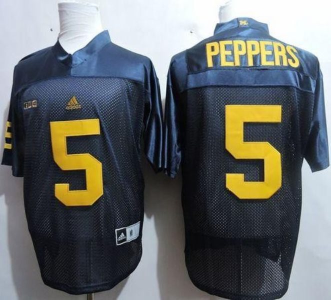 NCAA Michigan Wolverines 5 Jabrill Peppers Navy Blue Men Jersey