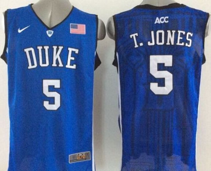 NCAA Duke Blue Devils 5 Tyus Jones Royal Blue Basketball New Men Jersey