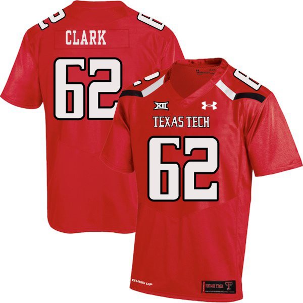 NCAA Texas Tech Red Raiders 62 Le'Raven Clark Red College Football Men Jersey