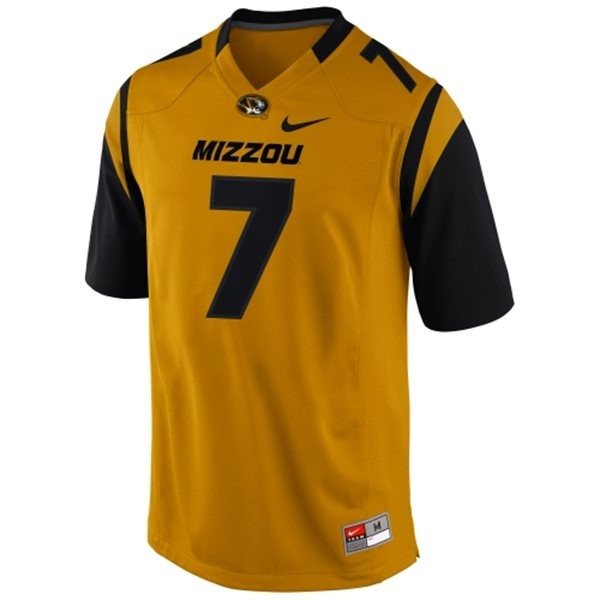 NCAA Missouri Tigers 7 Maty Mauk Yellow Men Jersey