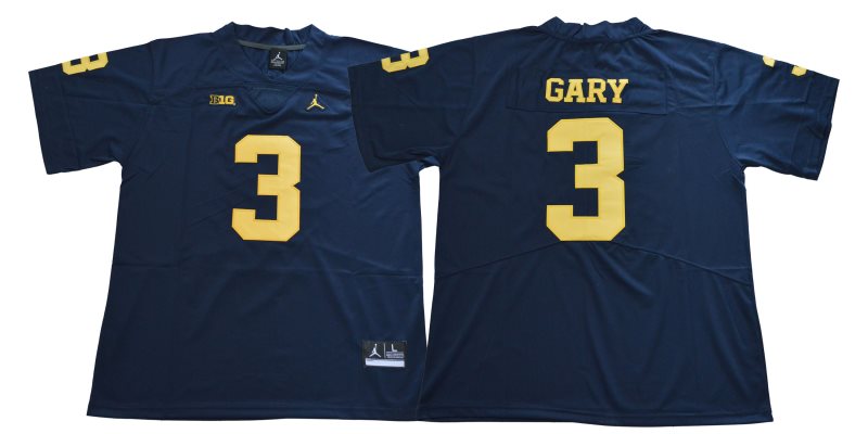 NCAA Michigan Wolverines 3 Rashan Gary Navy Jordan College Football Legend Men Jersey